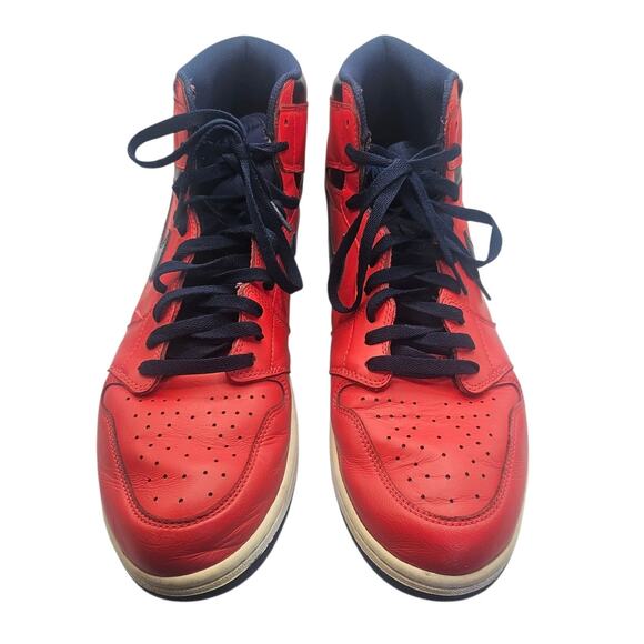 Nike Red & Navy Blue Air Jordan 1 Retro High OG David Letterman Sneaker - Picture 5 of 11